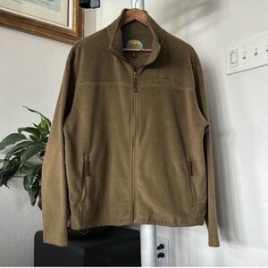 Cabela’s Men’s Green Fleece Jacket/Coat Size L Full zip Mock Adjustable Hem